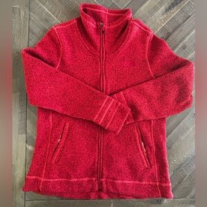 The North Face Women’s Full Zip Logo Jacket Red XL Mid-Length Long Sleeve